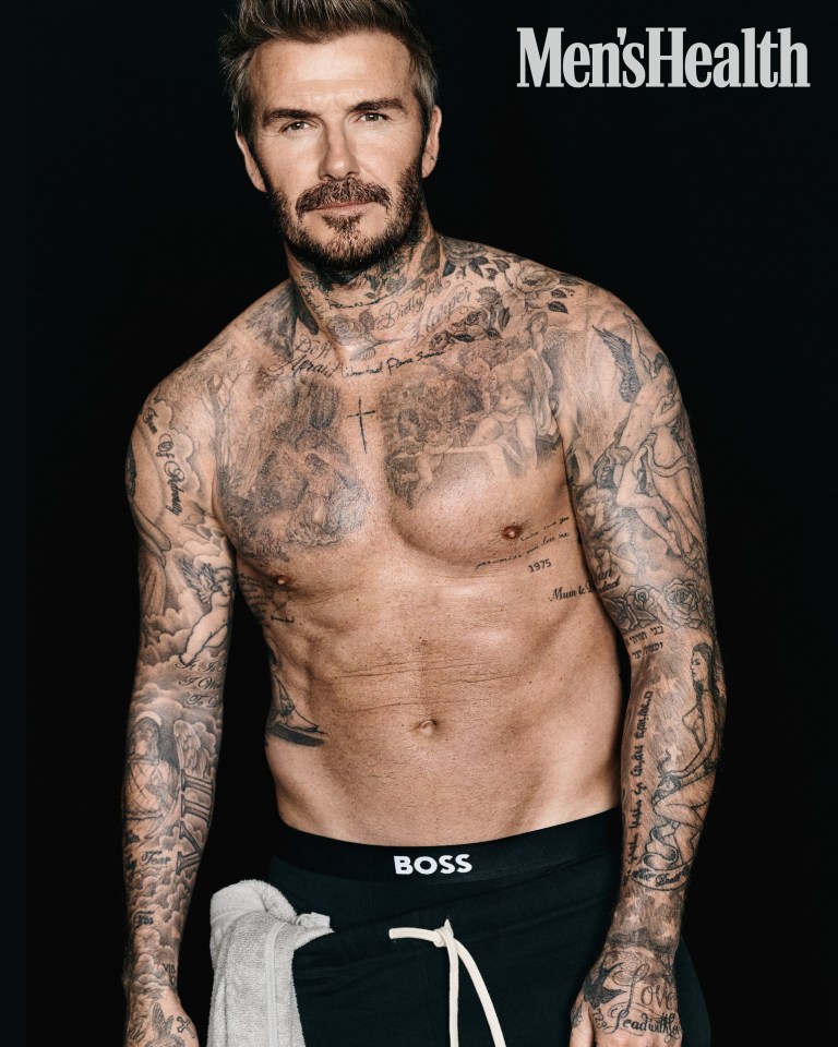 David Beckham on the cover of Men's Health UK.
