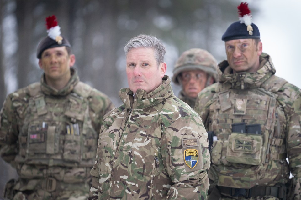 Keir Starmer with British soldiers in Estonia.