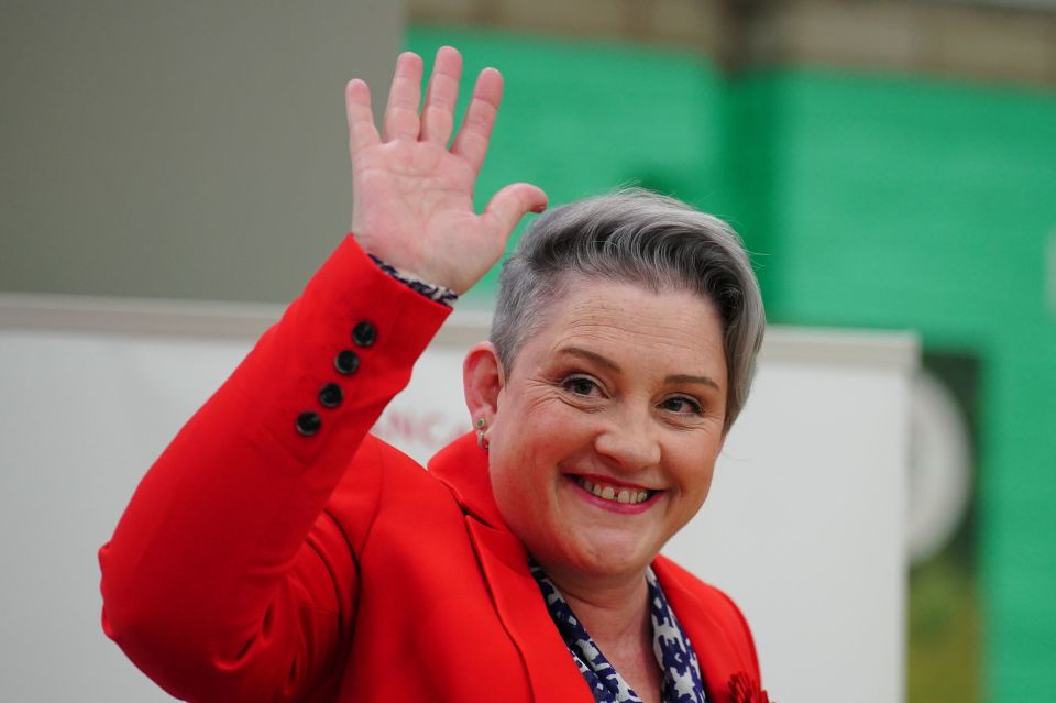 Ashley Dalton celebrates her election win.