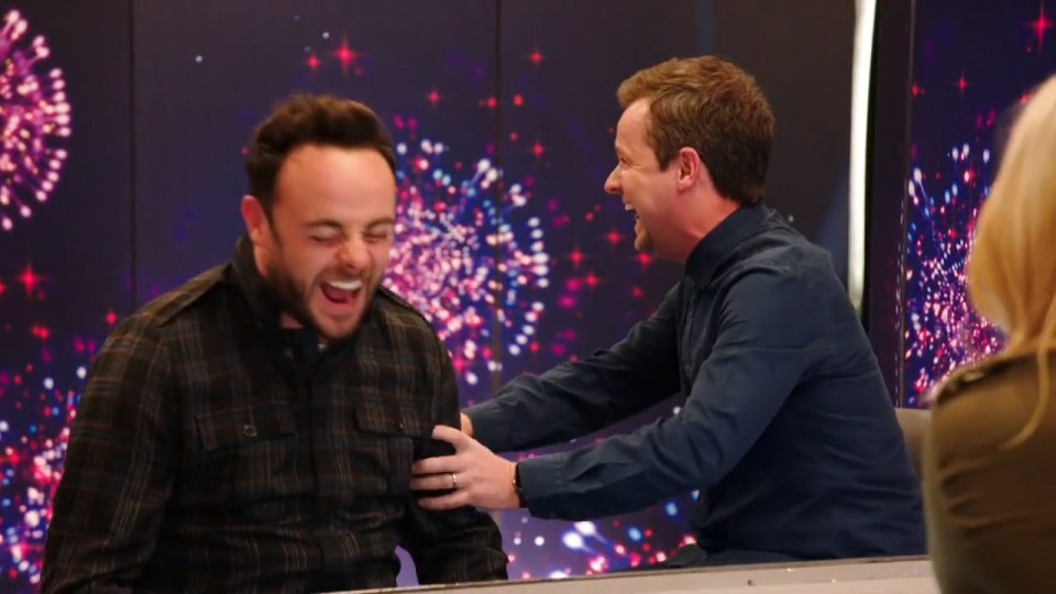 Ant and Dec tickling Phillip Schofield on Ant & Dec's Saturday Night Takeaway.