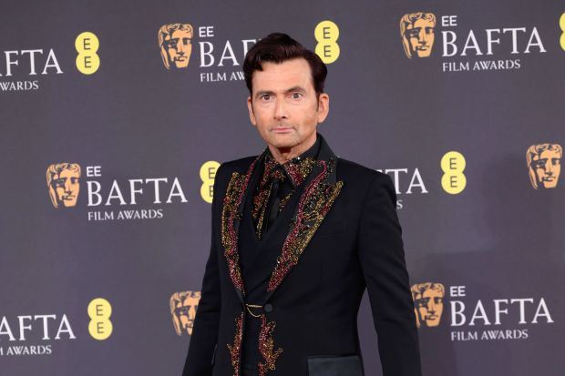 An image collage containing 1 images, Image 1 shows David Tennant at the EE BAFTA Film Awards