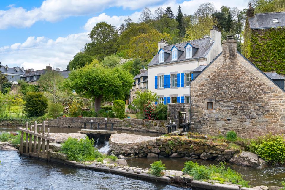 View of the River Aven in Pont-Aven, Brittany, France.
