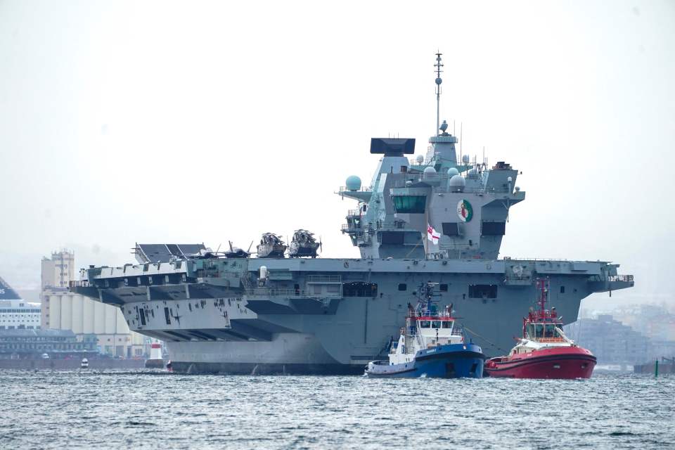 HMS Queen Elizabeth aircraft carrier in Oslo, Norway.