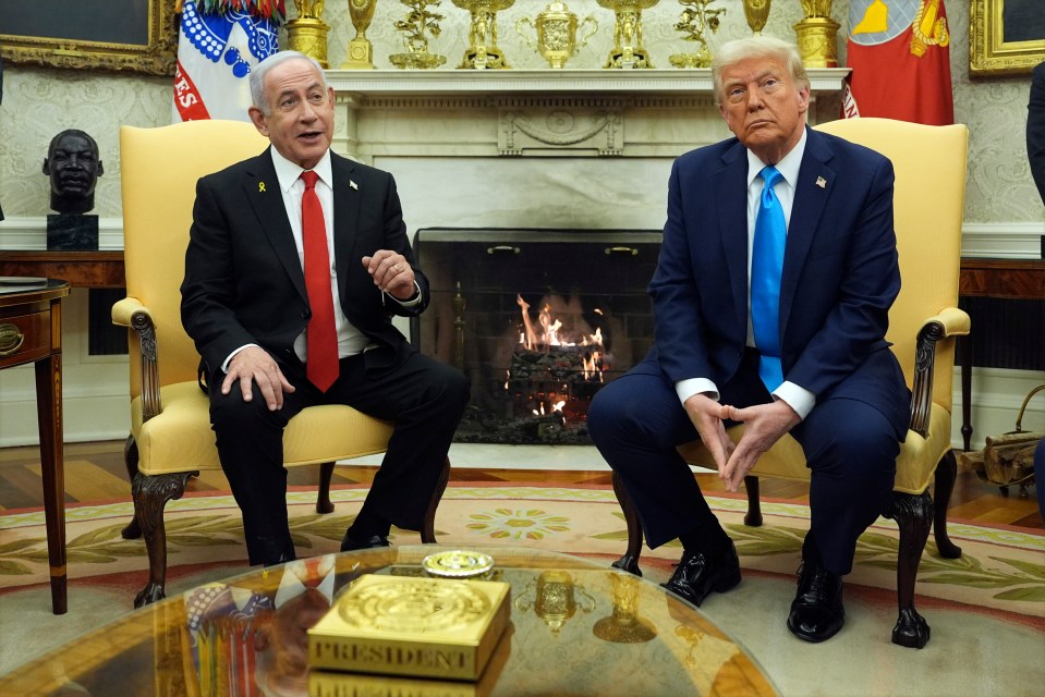 President Donald Trump and Israeli Prime Minister Benjamin Netanyahu meeting in the Oval Office.