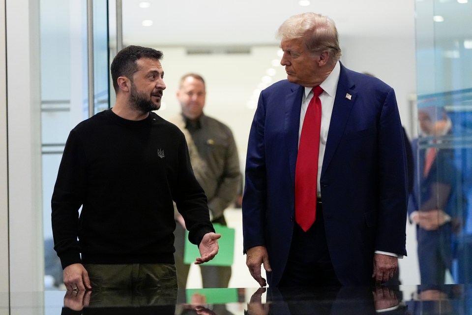 Donald Trump and Volodymyr Zelenskyy in conversation.
