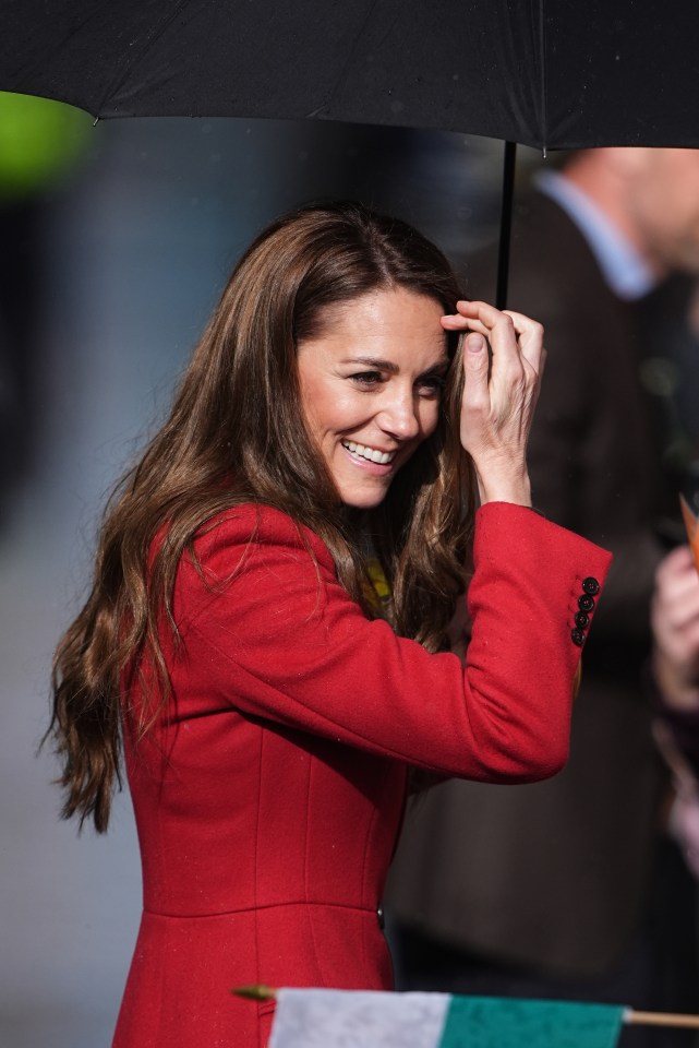 The Princess of Wales greets well-wishers.