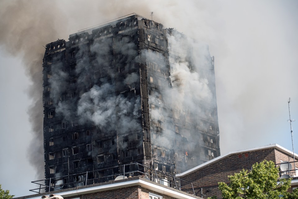 Fire-damaged Grenfell Tower.