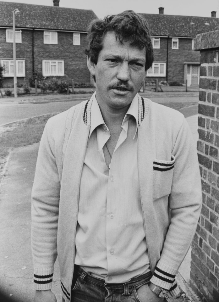 Black and white photo of Allen Morgan, whose wife was murdered.