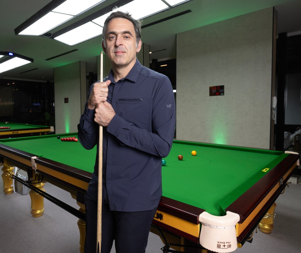 Ronnie O'Sullivan at his snooker academy.