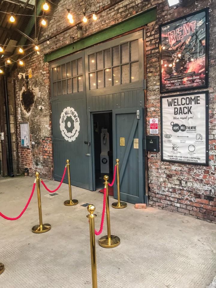 Entrance to the Hope Mill Theatre in Manchester.