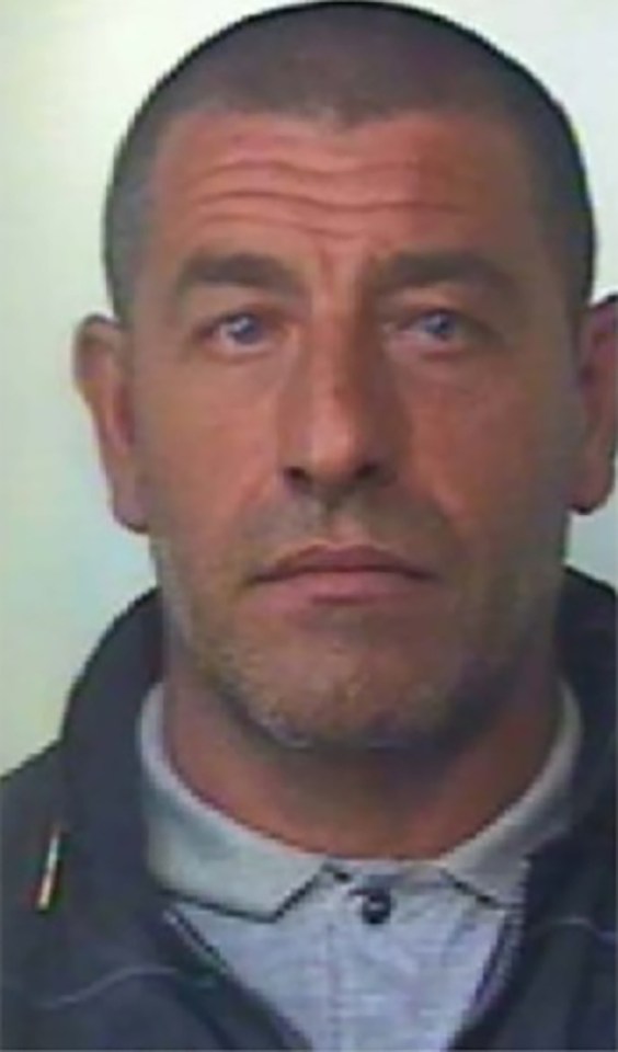 Mugshot of Salvatore Simioli, convicted of murder in Naples, Italy.