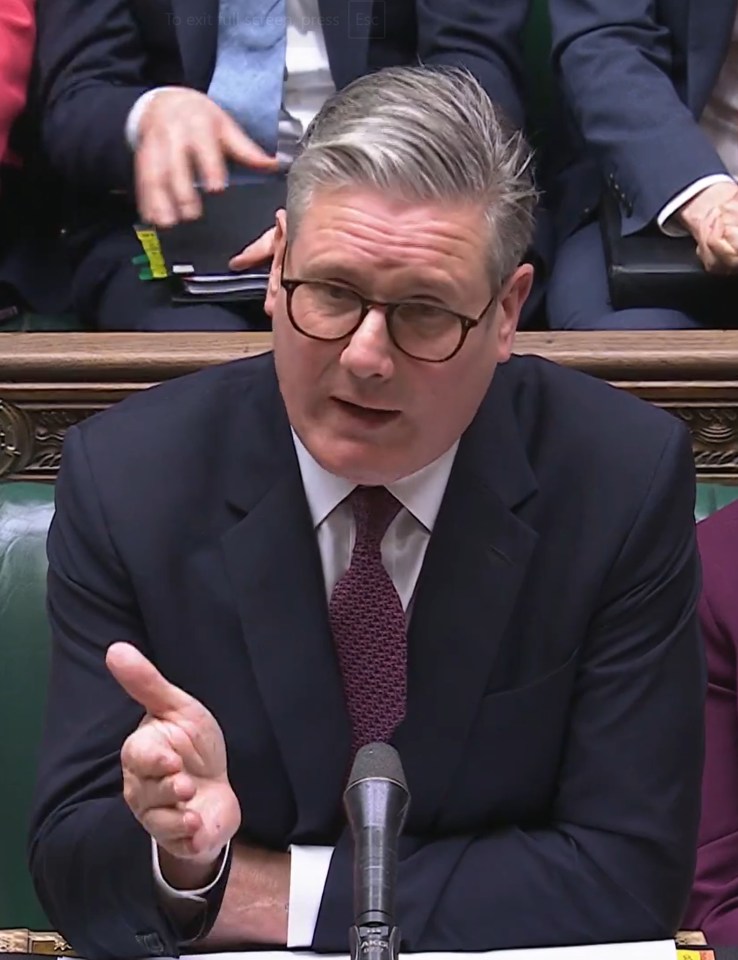 Screen grab of Keir Starmer speaking at Prime Minister's Questions.