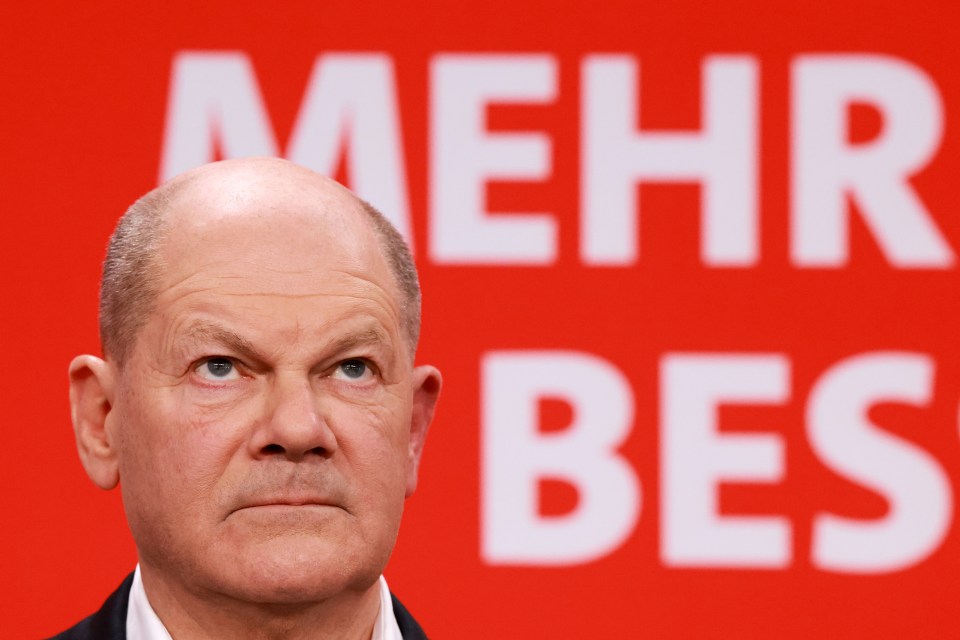 Olaf Scholz at an SPD election event.
