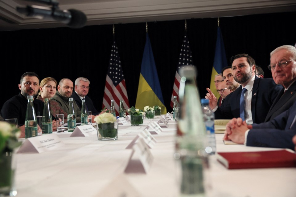 U.S. Vice President JD Vance and other officials at a bilateral meeting.