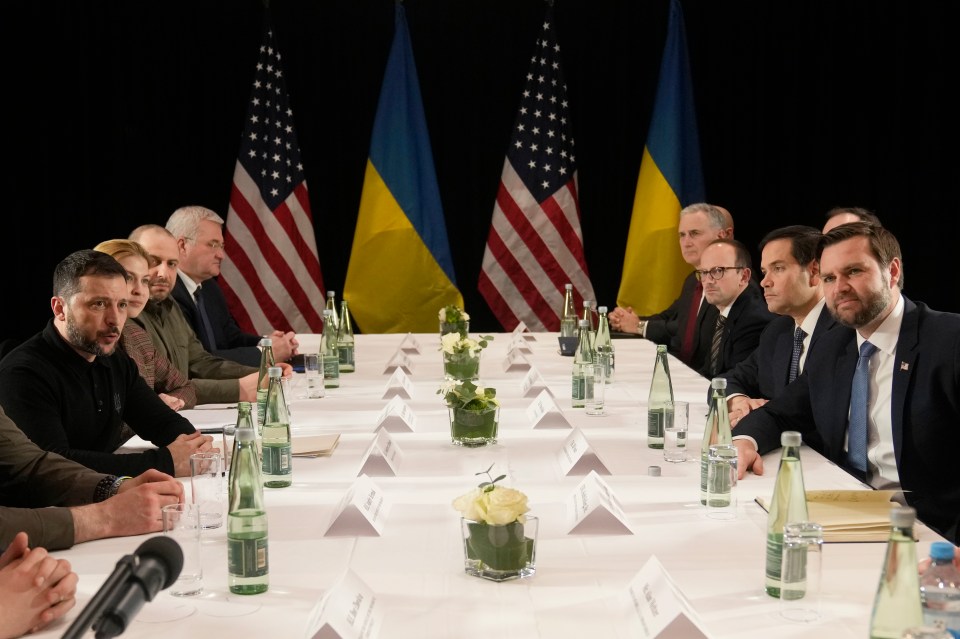 Volodymyr Zelenskyy and JD Vance at a meeting.
