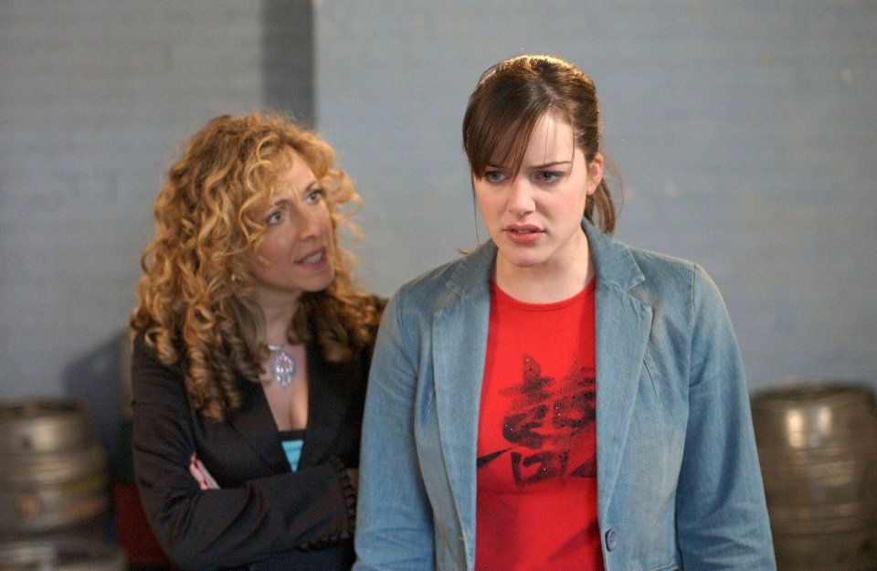 Tracy-Ann Oberman as Chrissie Watts and Michelle Ryan as Zoe Slater in a scene from EastEnders.