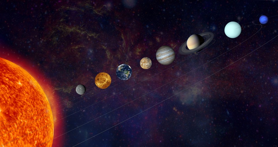 Illustration of the solar system.