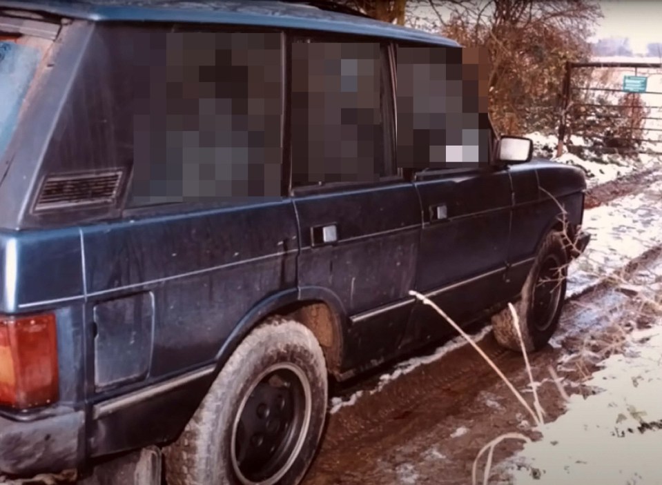 Photo of the interior of a Land Rover where three victims of the "Essex Boys" murders were found.