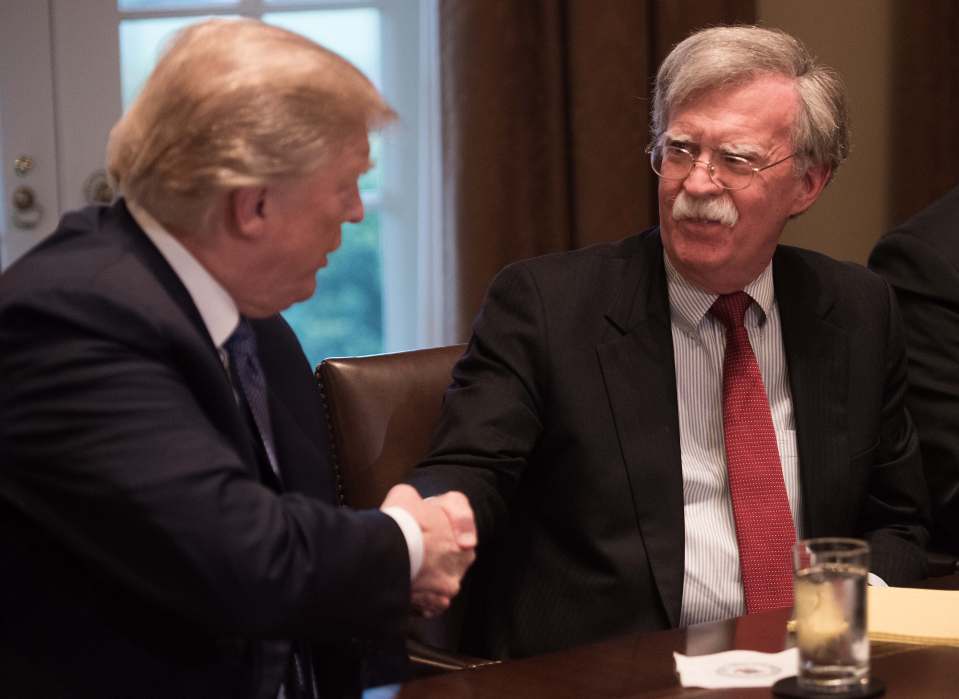 President Trump and John Bolton at the UN General Assembly.