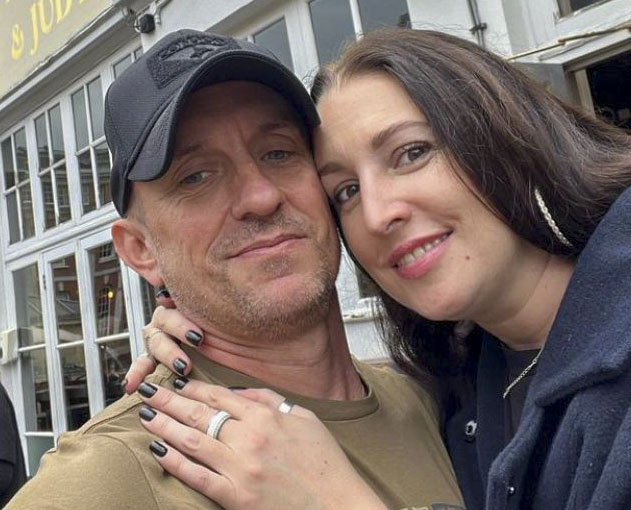 Freed British prisoner of war Shaun Pinner reunited with his wife Larysa in London.