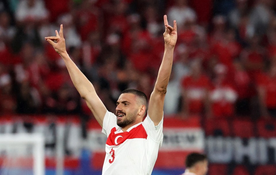 Merih Demiral of Turkey celebrating a goal and making a gesture under investigation by UEFA.