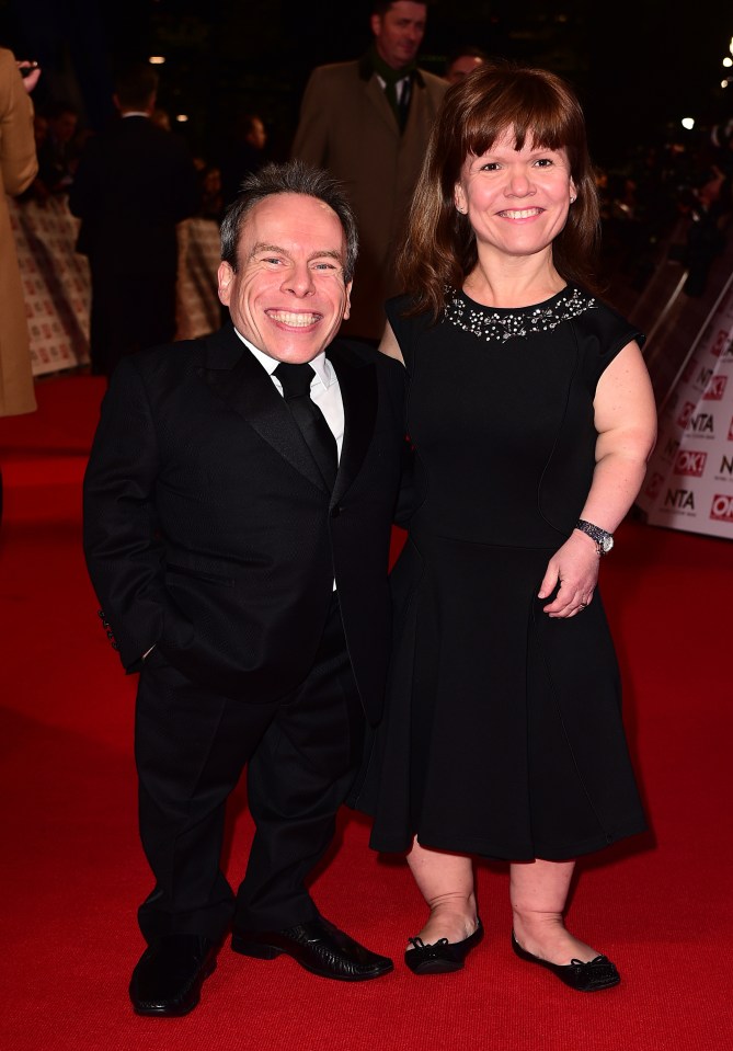 Warwick Davis and his wife Samantha Davis at the 2015 National Television Awards.