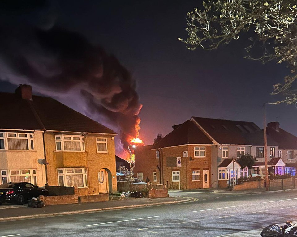 Large fire at Heathrow Airport electrical substation.