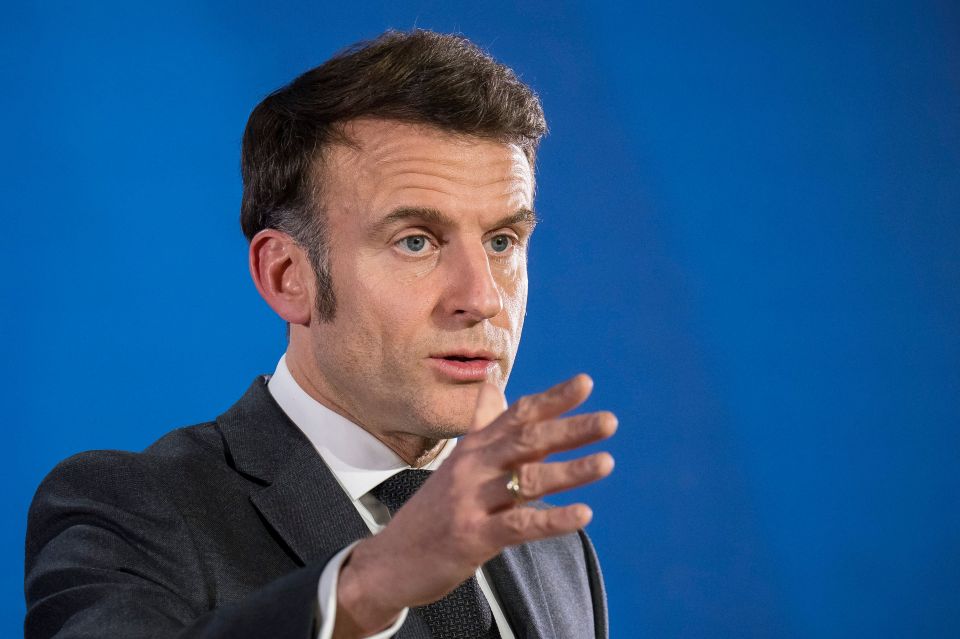 Emmanuel Macron addressing the media at a press conference.