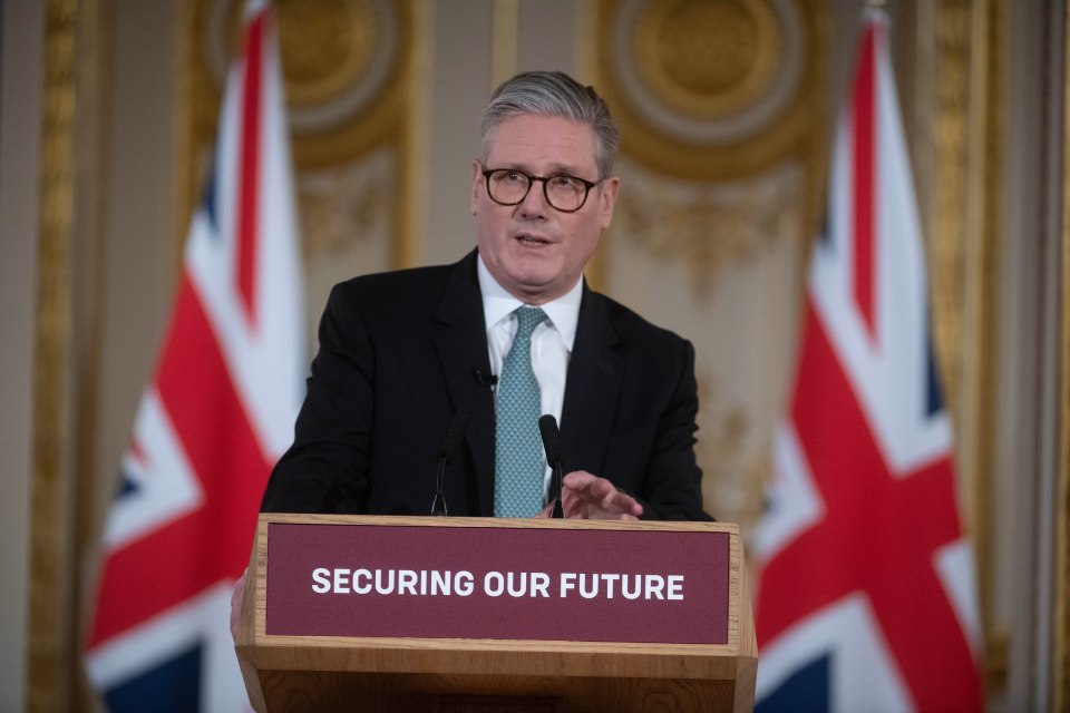Keir Starmer speaking at a press conference.