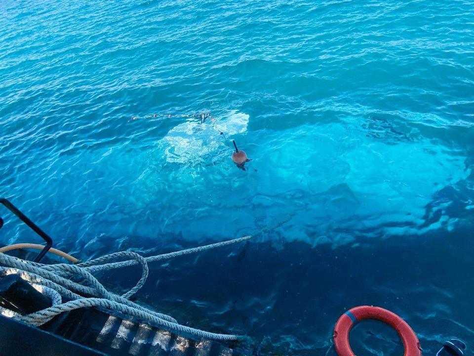 Sunken tourist submarine in the Red Sea.