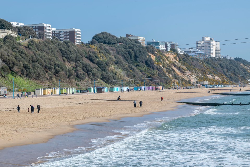 Bournemouth beach on a sunny day.