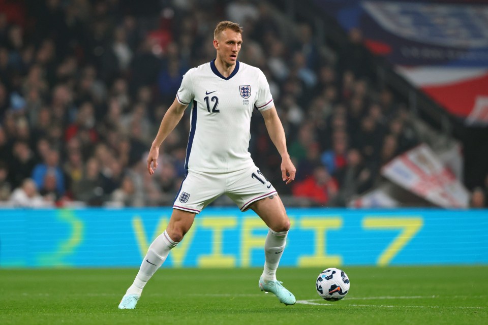 Dan Burn of England playing soccer.