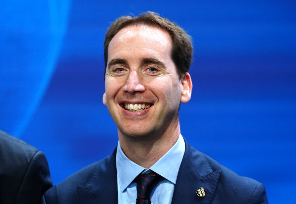 Mark Bullingham at the Euro 2028 and Euro 2032 hosts announcement ceremony.
