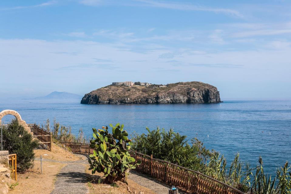 Santo Stefano island, Ventotene, Italy, viewed from across the water.