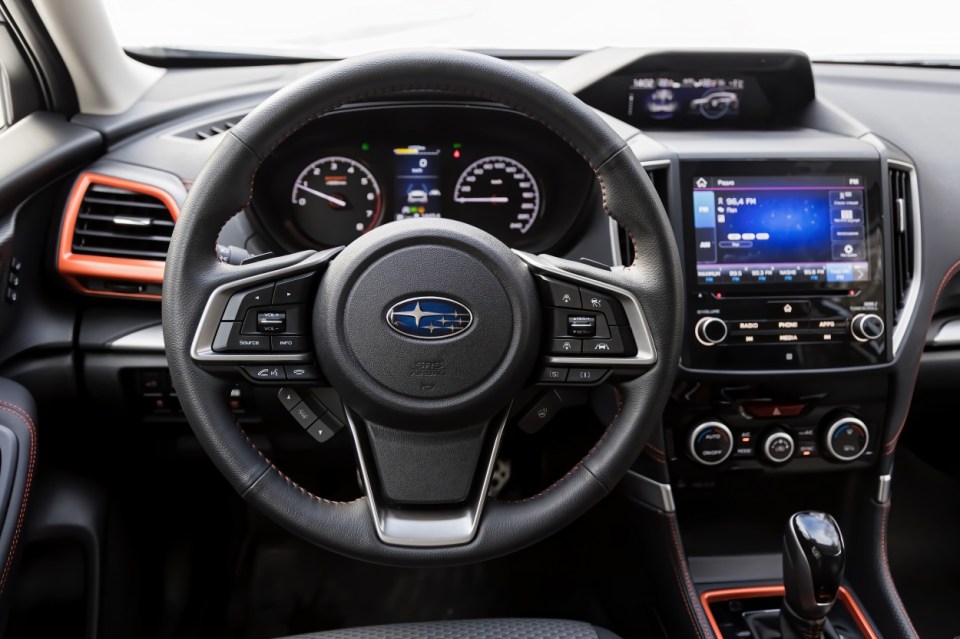 Kostroma, Russia - November 8, 2022: Interior of the Japanese Subaru Forester four-wheel drive crossover