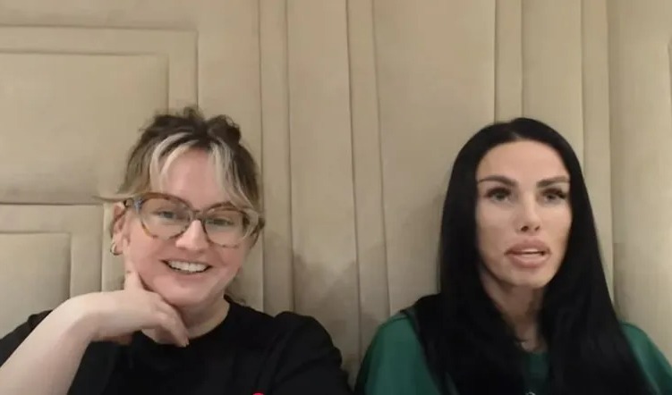 Katie Price's sister, Sophie, and Katie Price in a video.