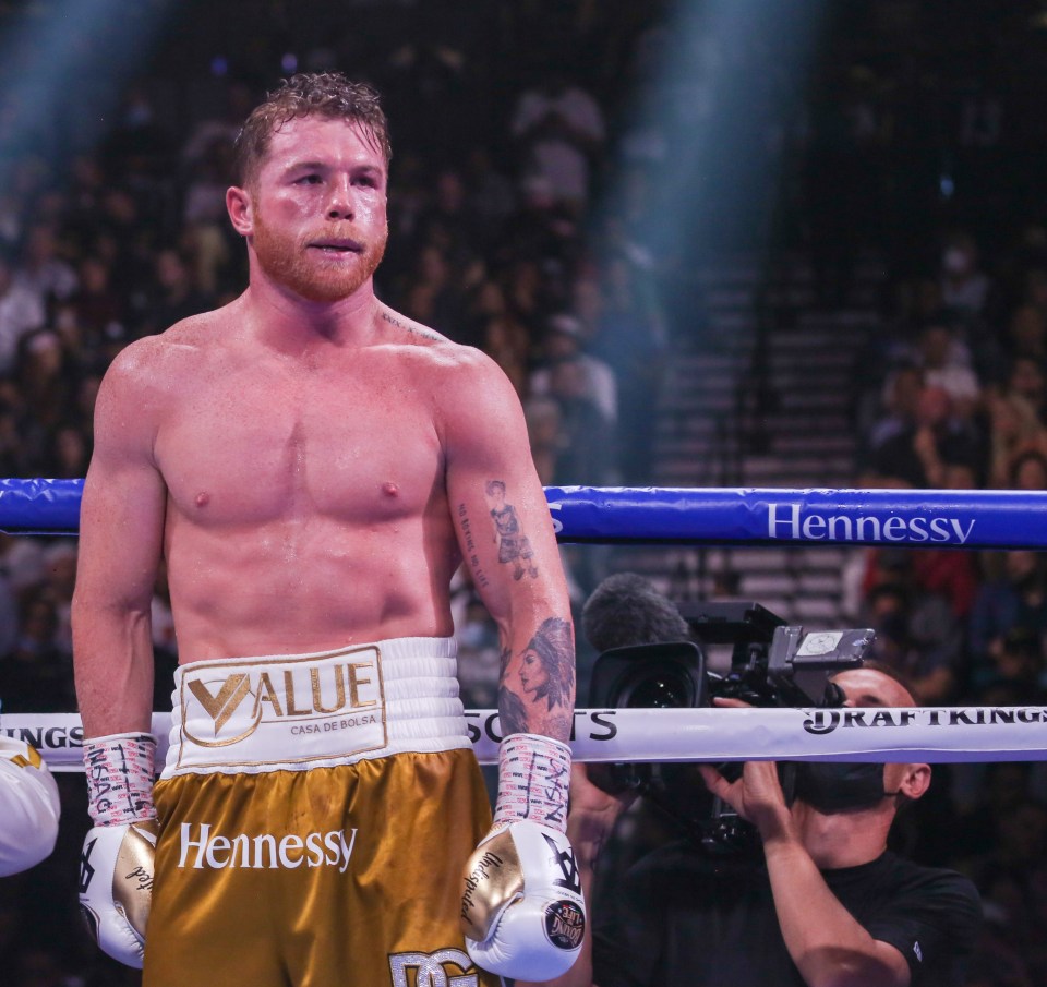 Saúl "Canelo" Álvarez in boxing ring, sponsored by Hennessy.