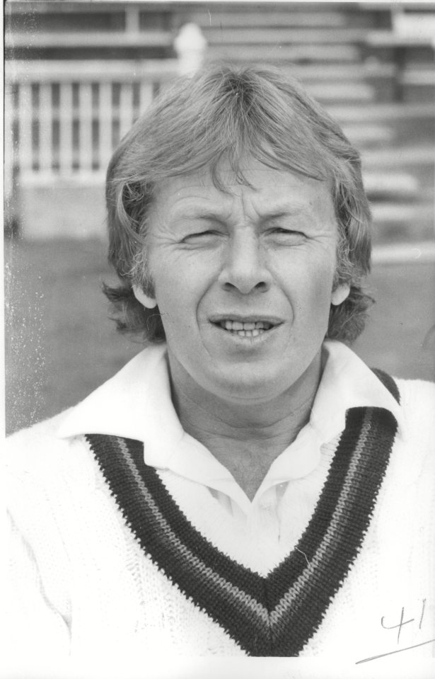 Black and white photo of Peter Lever, Lancashire County Cricketer.