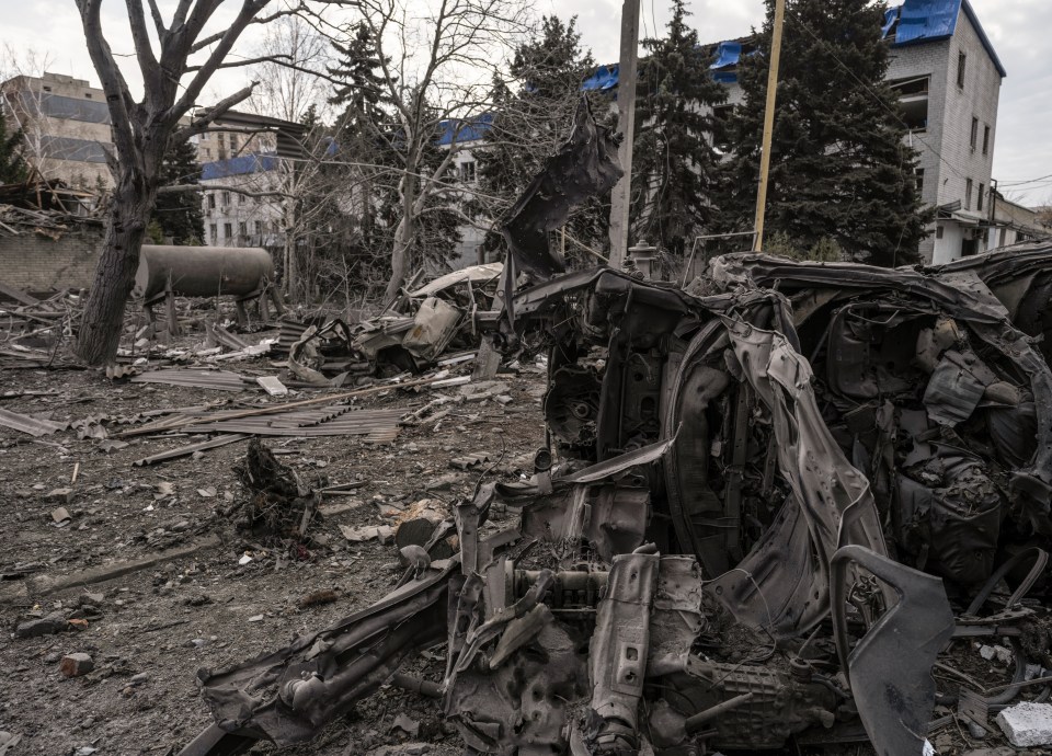 epa11989976 A handout picture made available by the press service of the 93rd Separate Mechanized Brigade of the Ukrainian Armed Forces on 26 March 2025 shows destruction in the center of Pokrovsk, Donetsk region, Ukraine, 25 March 2025, amid the ongoing Russian invasion. Russian troops entered Ukrainian territory on 24 February 2022, starting a conflict that has provoked destruction and a humanitarian crisis. EPA/PPRESS SERVICE OF THE 93RD SEPARATE MECHANIZED BRIGADE HANDOUT HANDOUT EDITORIAL USE ONLY/NO SALES