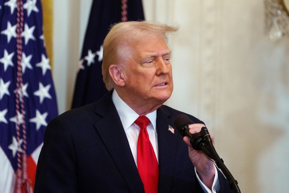 President Trump speaking at a Women's History Month event.