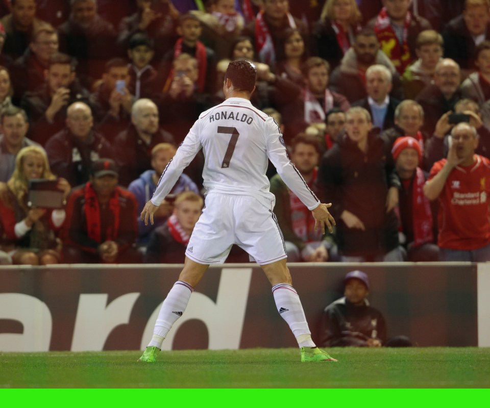 Cristiano Ronaldo celebrating a goal.