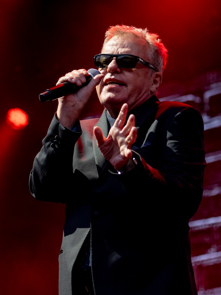 Suggs of Madness performing live.