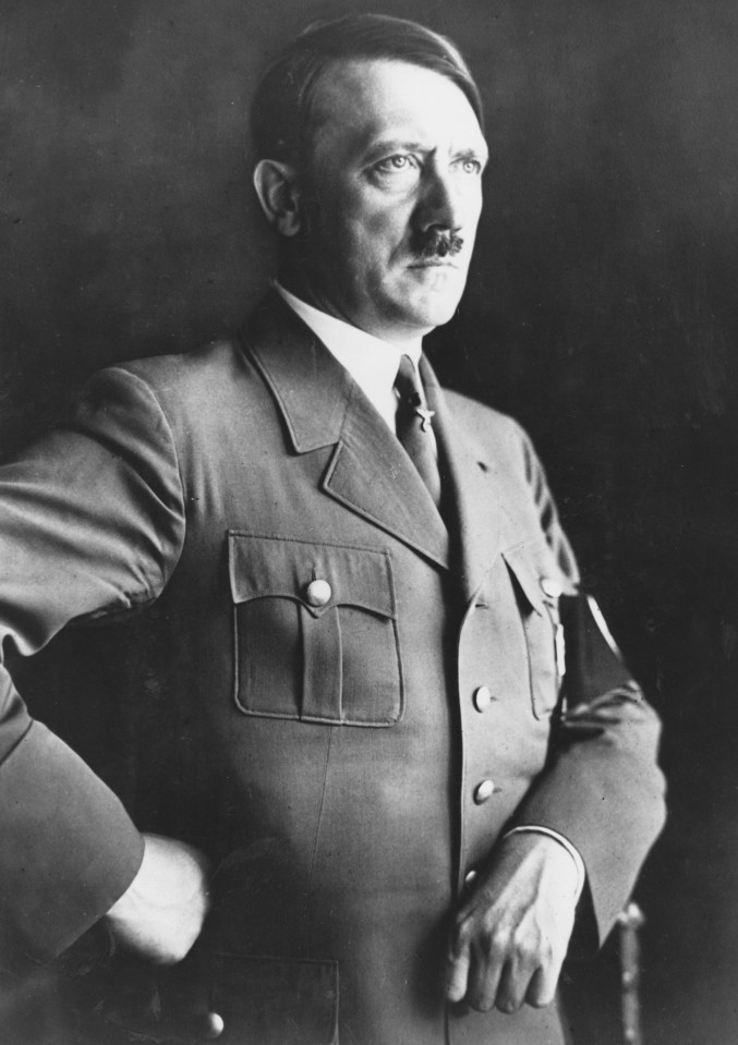 Black and white photo of Adolf Hitler.