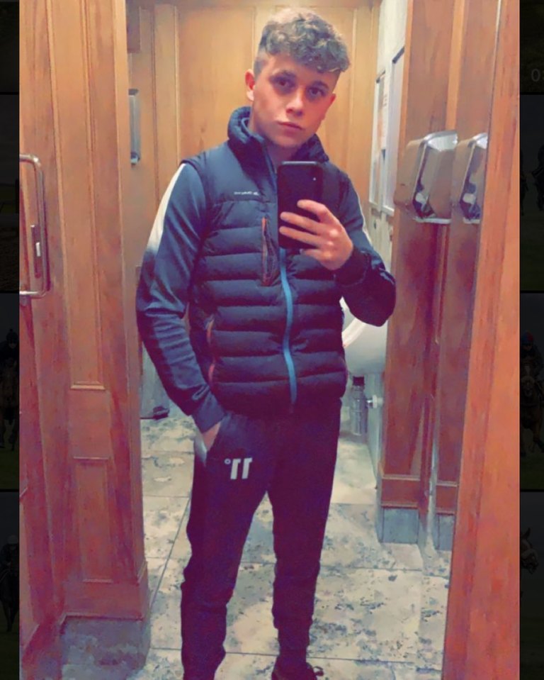 Selfie of Levi Williams, a jockey, in a restroom.