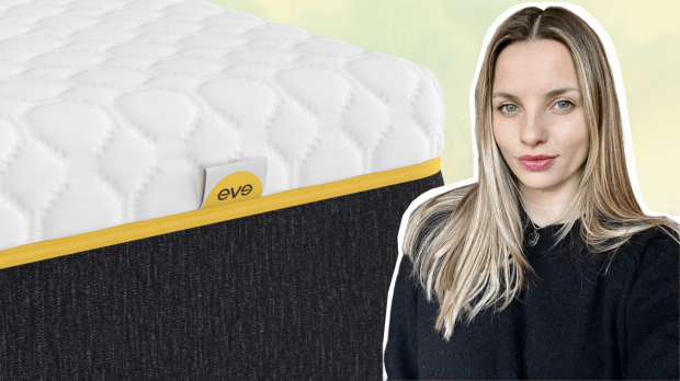 Eve mattress with woman.