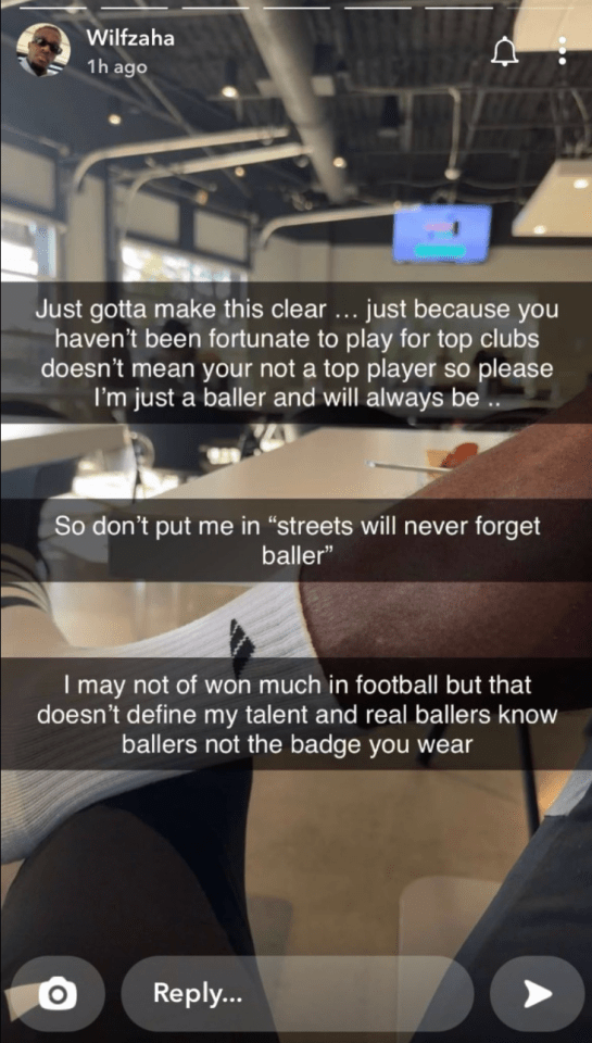 Screenshot of a social media post with text about being a talented football player.