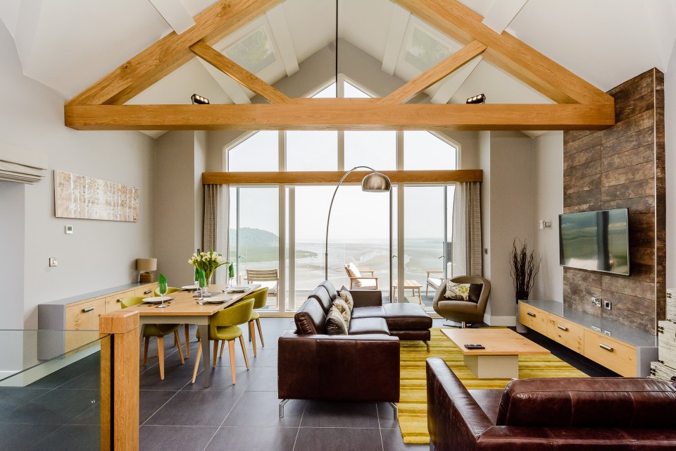 Our three-bedroom accommodation featured a huge living area, two bathrooms and its own hot tub