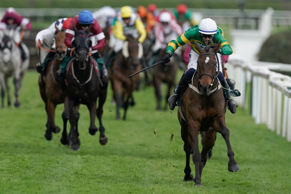 LIVERPOOL, ENGLAND - APRIL 13: Paul Townend riding I Am Maximus win The Randox Grand National Handicap Chase on Grand National Day at Aintree Racecourse on April 13, 2024 in Liverpool, England. (Photo by Alan Crowhurst/Getty Images)
