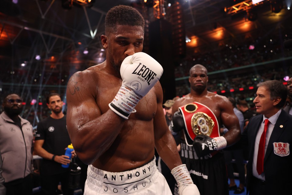 Anthony Joshua after a boxing match.
