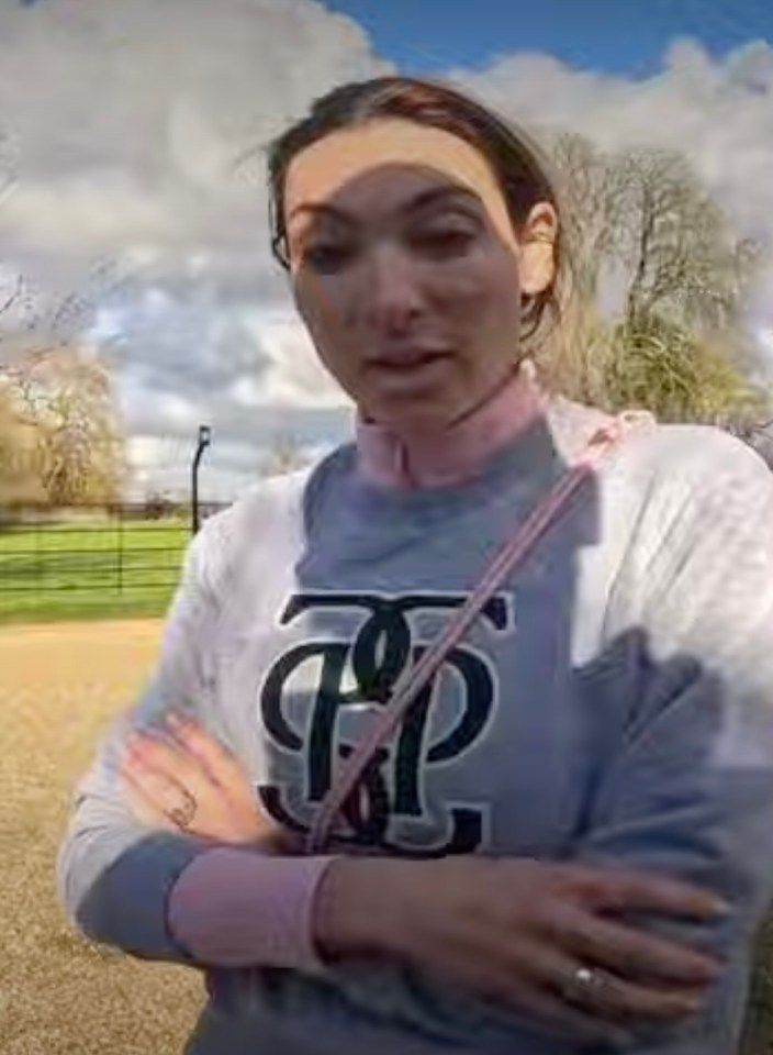 Luisa Zissman defending herself after a fight with a cyclist.